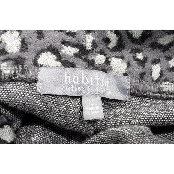 Habitat Clothes to Live In Poncho The Wild Gray Animal Print Misses Size L New - Picture 6 of 8